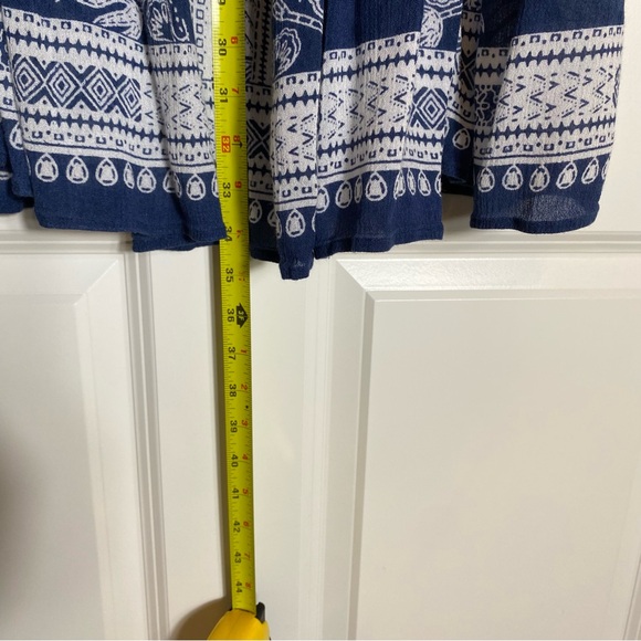 Philosophy Sz S Boho Maxi Skirt blue & white full float elastic and drawstring - Picture 3 of 7